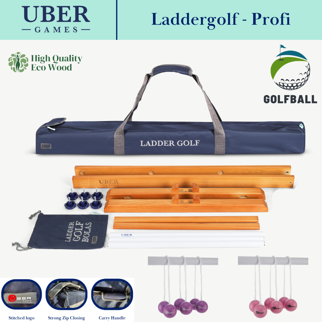 Profi Hard Golf Leitergolf Spiel - Rosa/Lila - 100% Profi - Stark und Stabil - in luxus Tasche