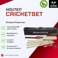 RAM England nr. 1 - Holz Cricket Set - Komplett mit Wicket, Wickethalter, Cricketschläger, Ball