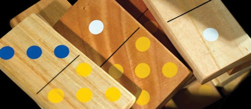 Mega Dominos aus Holz - Made in Indien - in Tragetasche