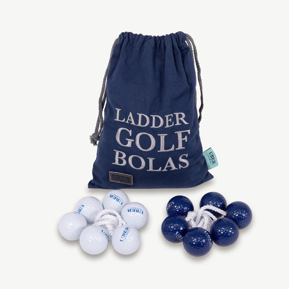 4 personen - Profi Original 2024 Ladder Golf Game - Leitergolf - mit 4 Sets offizieller Golf Bolas - Inklusive Luxus-Tragetasche