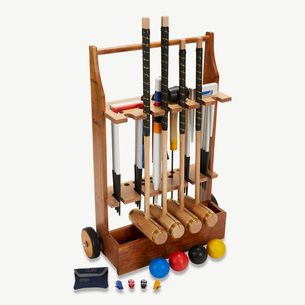 Executive Croquet Set - 4 Spieler - England Original Krocket-Spiel - in Indien hergestellt - Sehr Hochwertig