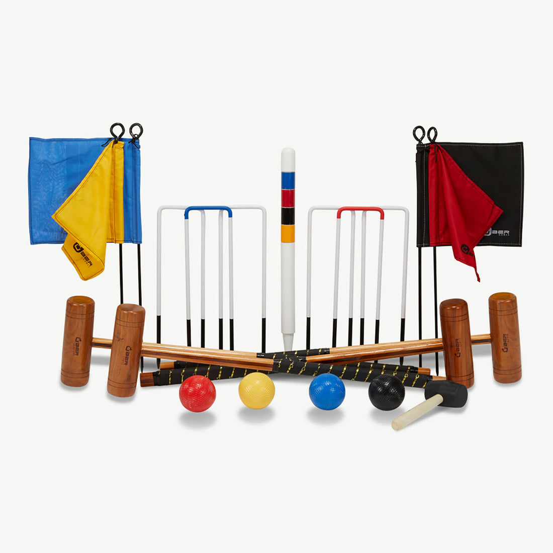 Garten Croquet Set - 4 Spieler - Hartholz- Krocket-Spiel - Crockett Made in Indien ECO holz