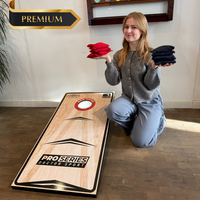Profi Cornhole Pro Series - 120 x 60cm Set mit 8 Bean Bags und Tragetasche - Red Zone - Superspiel