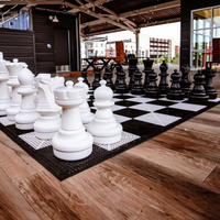 XXXL Großschach-Set - Gartenschach bis 64 cm - 2-teilig - UV-geschützt - Schachspiel XXL