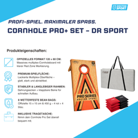 Dr Sport Cornhole Pro+ Series – 100% Holz – 120×60 cm – 1 oder 2 Boards
