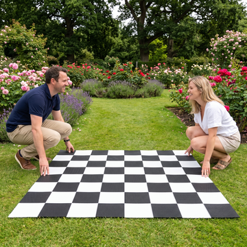 Garten-Schachmatte Schachbrett - Kunststoff - 140x140 cm - 64 Spielflächen