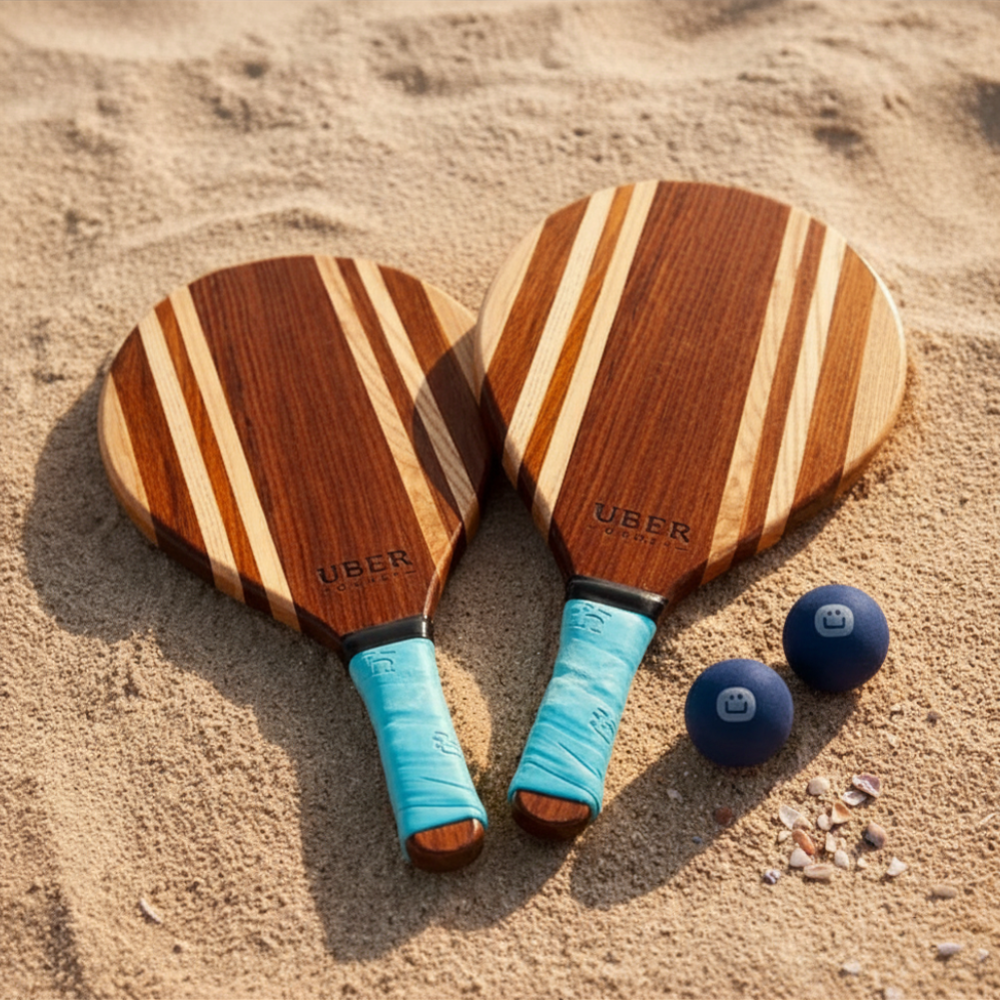 Uber Beach-Tennis-Set - Brasilianisches Frescobol - in luxus Canvas Tasche