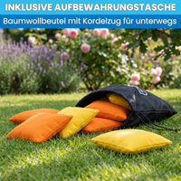 DOCTOR Sport Cornhole Bean Bags 8er Set (4+4) – 15x15 cm – 400 g – All-Weather – Tasche