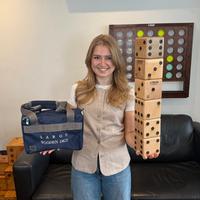 Ubergames Holz-Würfel – 6 Stück – 9 cm / 15 cm / 21 cm – Eco-Holz + Luxus-Tragetasche