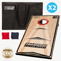 Profi Cornhole Pro Series - 120 x 60cm Set mit 8 Bean Bags und Tragetasche - Red Zone - Superspiel