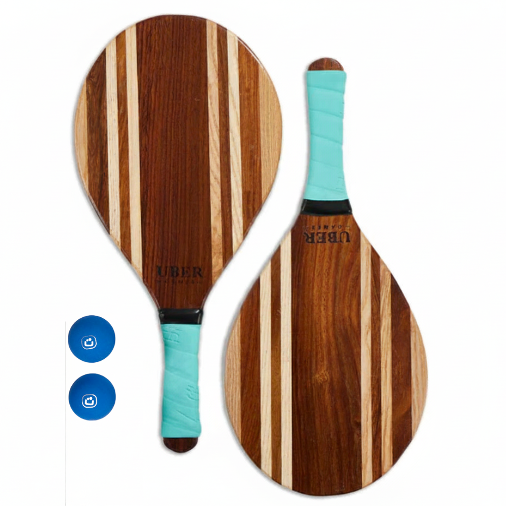 Uber Beach-Tennis-Set - Brasilianisches Frescobol - in luxus Canvas Tasche