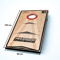 Profi Cornhole Pro Series - 120 x 60cm Set mit 8 Bean Bags und Tragetasche - Red Zone - Superspiel