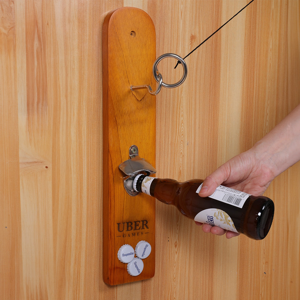 Hook and Ring Spiel - Holz - Mancave, Gartenbar oder Cafe - Bieröffner