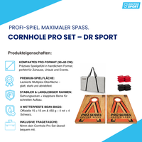 Dr Sport Cornhole Pro+ Double Board Set – 90x60 cm – 100% Holz – 14 kg
