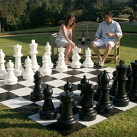 XXXL Großschach-Set - Gartenschach bis 64 cm - 2-teilig - UV-geschützt - Schachspiel XXL