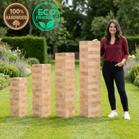 Einzigartig:  XL Hartholz Stapelturm Spiel – FSC Holz – 120–260 cm mit Canvas Tragetasche