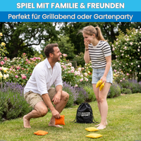 DOCTOR Sport Cornhole Bean Bags 8er Set (4+4) – 15x15 cm – 400 g – All-Weather – Tasche