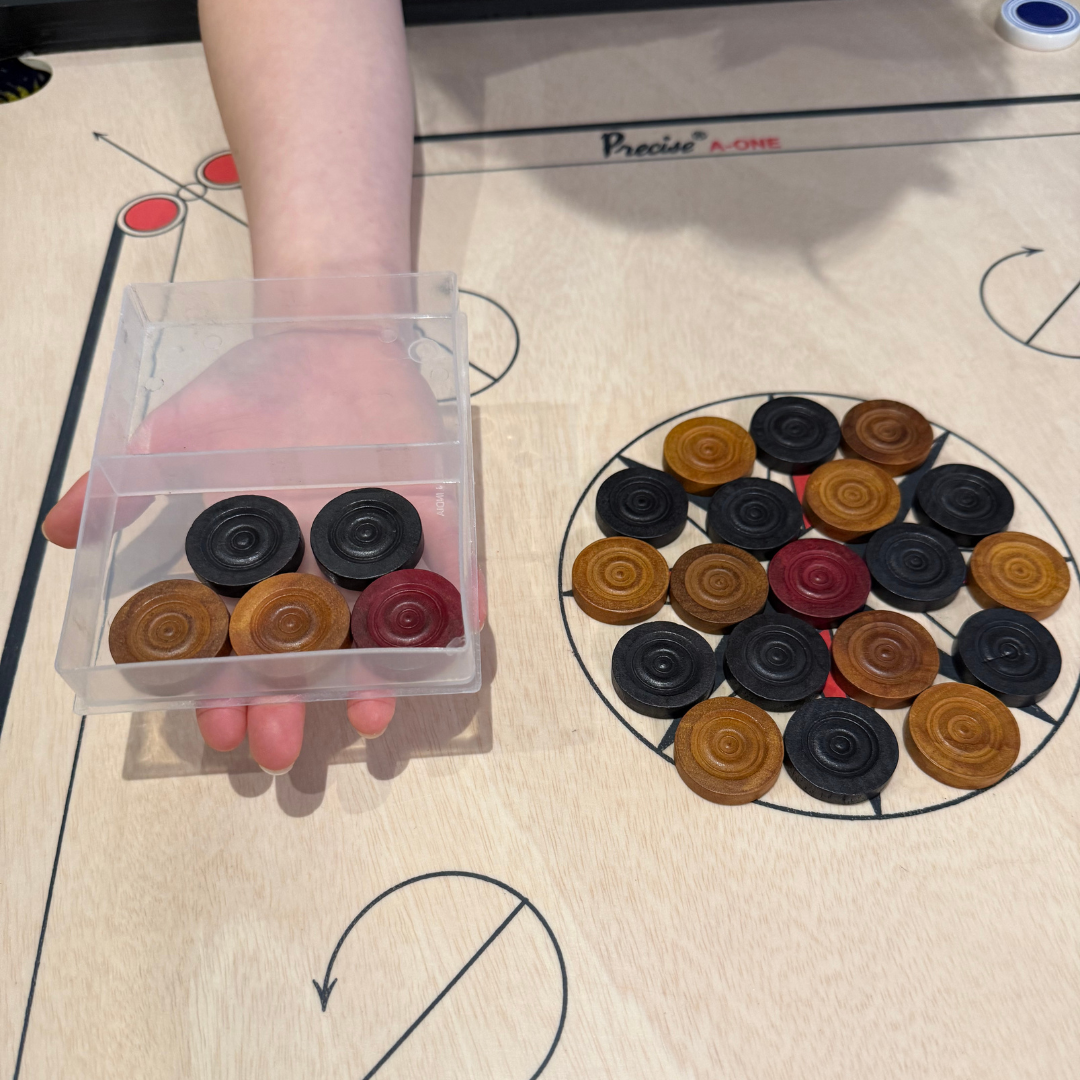 Precise Carrom - ama-8 mm - 12 kg.  Turnier Brett - Indien - Komplett - Turnier