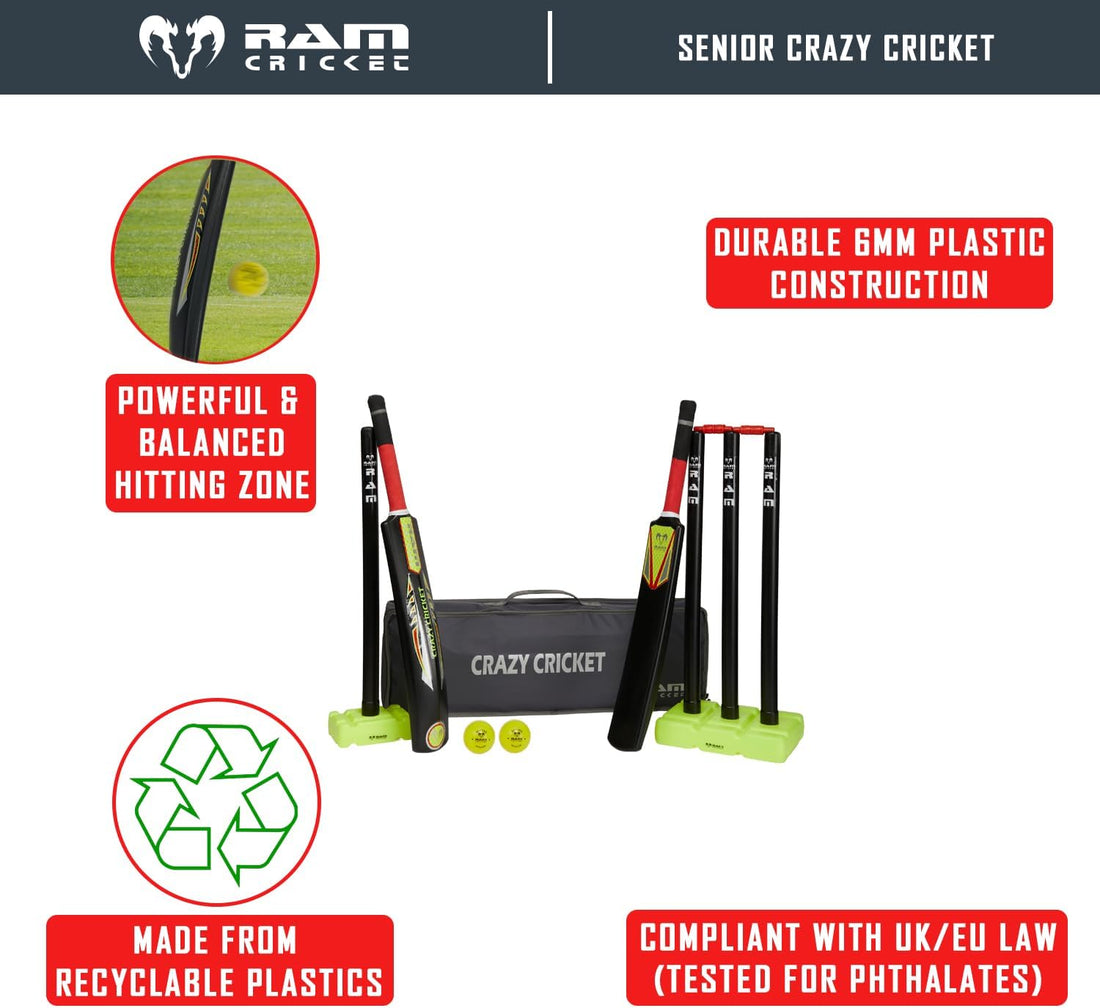 Cricket Ram Sets - Strapazierfähiges leichtes Kwik Cricket Style Set für Training, Cricket Matches, Garten, Strand oder Park