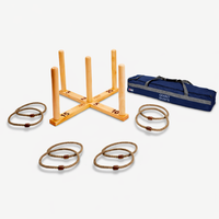 Giga Robust Schwer Ringwurfspiel - Quoits - In ordentlicher Canvas Tasche - 100x100x50cm