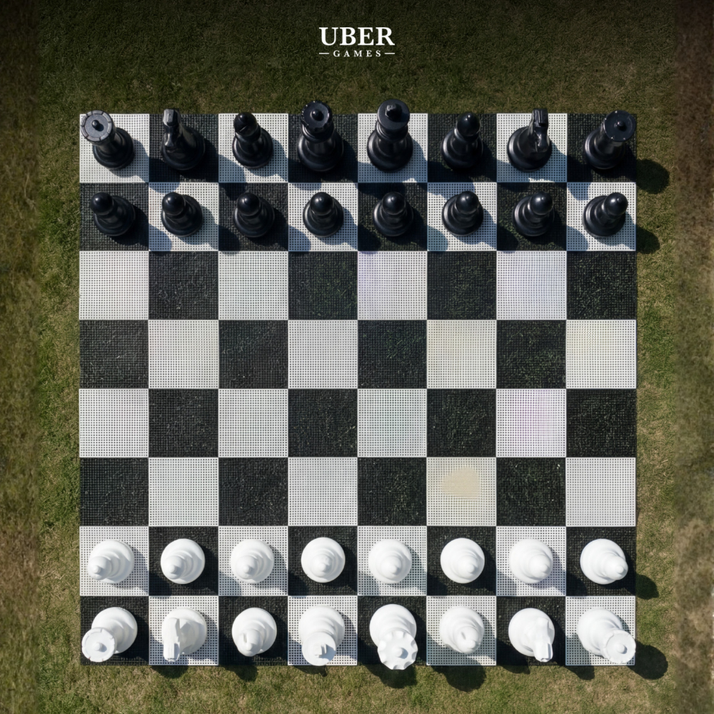 XXXL Großschach-Set - Gartenschach bis 64 cm - 2-teilig - UV-geschützt - Schachspiel XXL