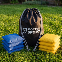 DOCTOR Sport Cornhole Bean Bags in Blau und Gelb, 4 + 4 Stück mit schwarzem Aufbewahrungsbeutel auf dem Rasen (DS-BB-YB)