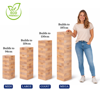 XXL Blocken Stapelturm Spiel - bis 200 cm hoch – FSC-holz, 5 Größen bis 200 cm