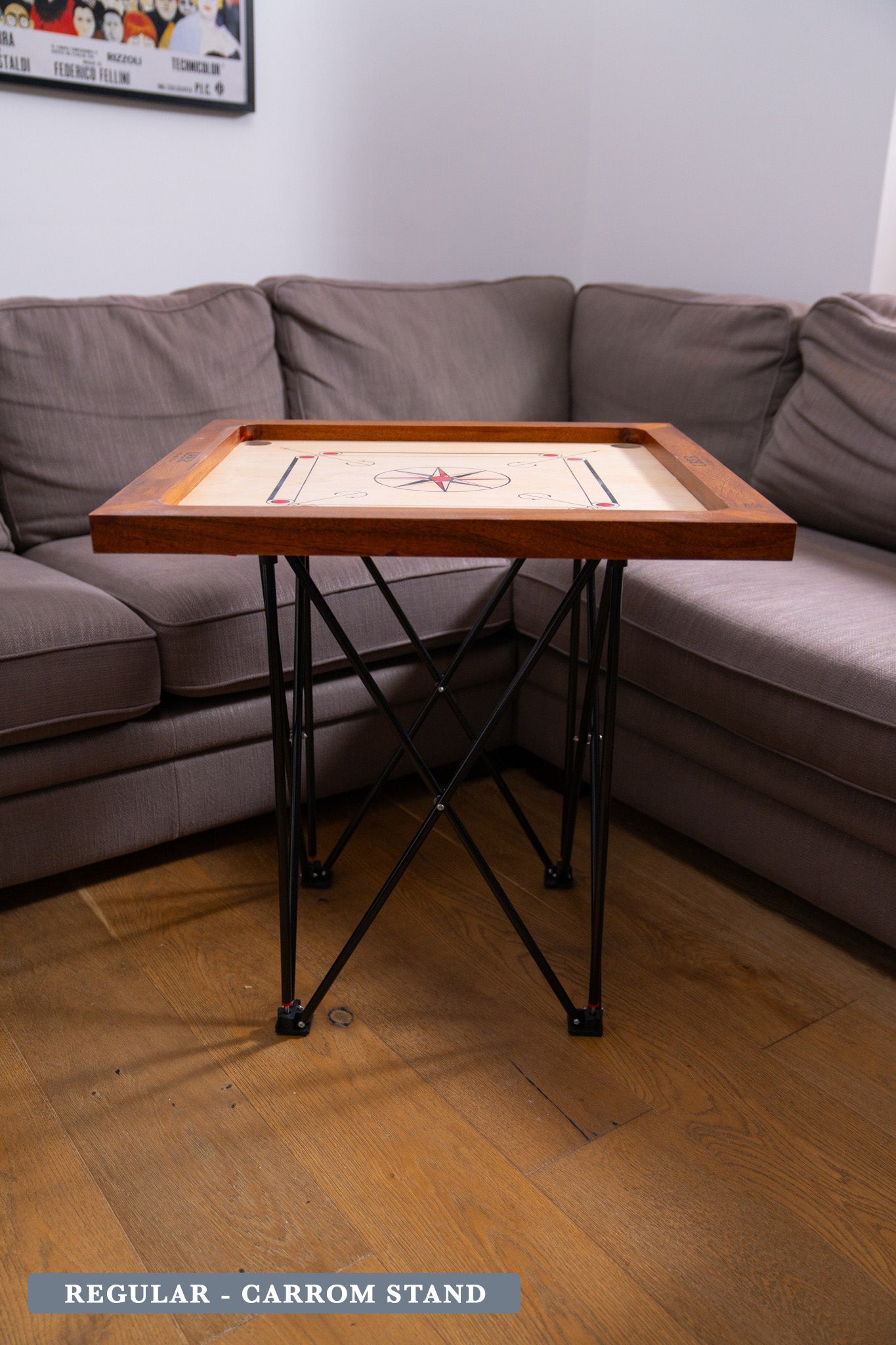 Carrom Tisch - zusammenklappbar & voll verstellbar - 80 cm - Profi in Tragetasche