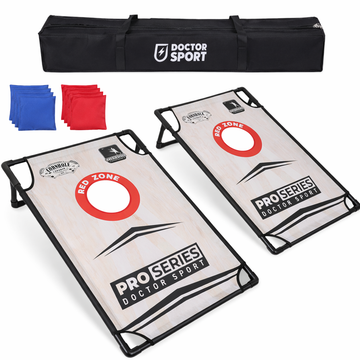 Dr Sport - Cornhole Set PVC - 90 x 60cm Set mit zwei Spielbrettern und 8 Bean Bags