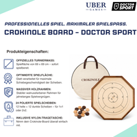 Crokinole - Original 69x69cm - mit Tasche - Kanadisches Strategiespiel - Komplett