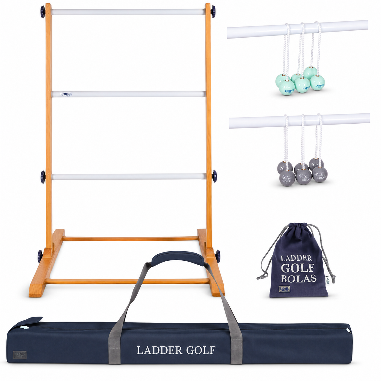 Profi USA Leitergolf - Laddergolf Spiel - Verschiedene Farben - Echte Golf Bolas - in Deluxe Tasche