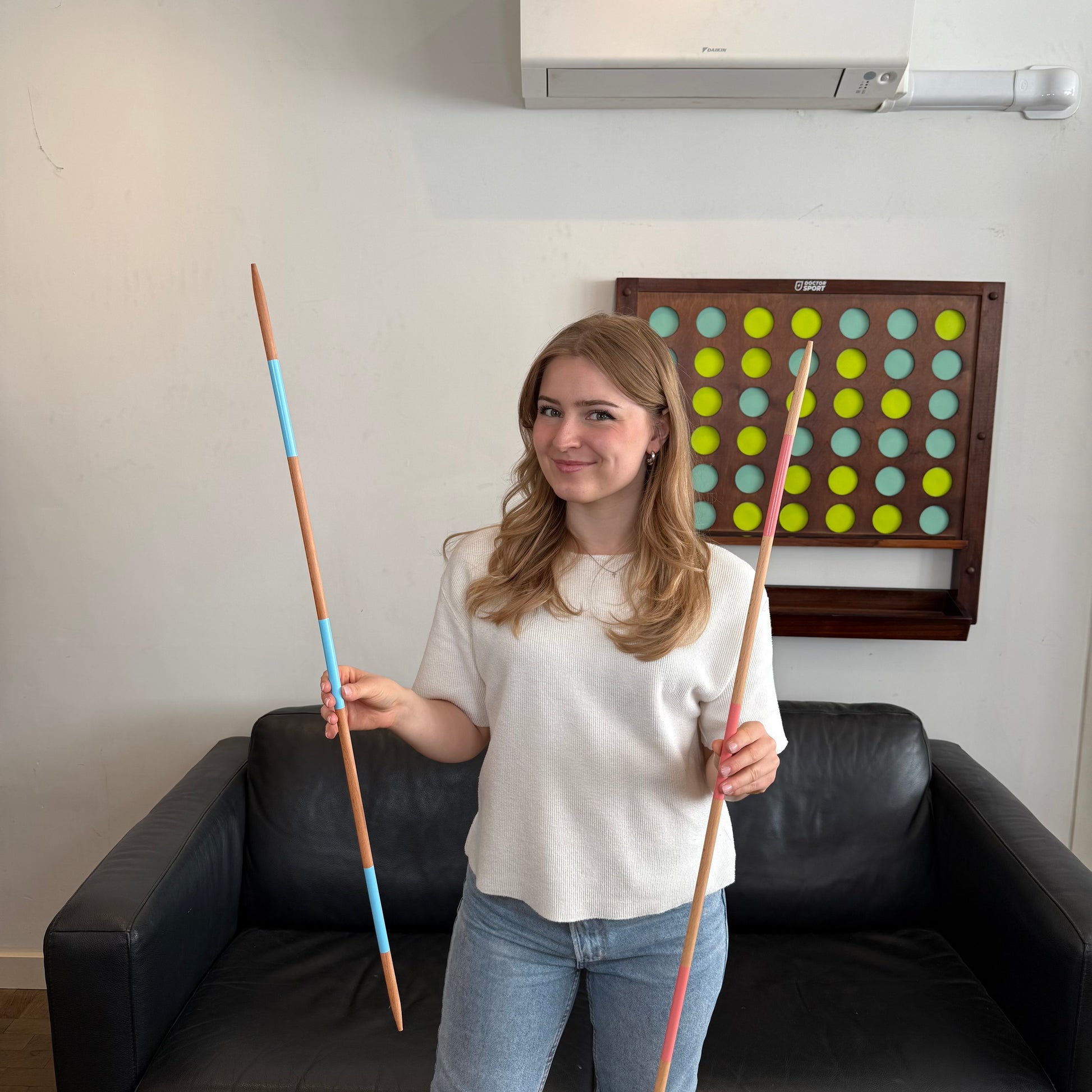 XL Giga Mikado - 90 cm Pick Up Sticks - FSC-Kiefernholz - In Luxustasche