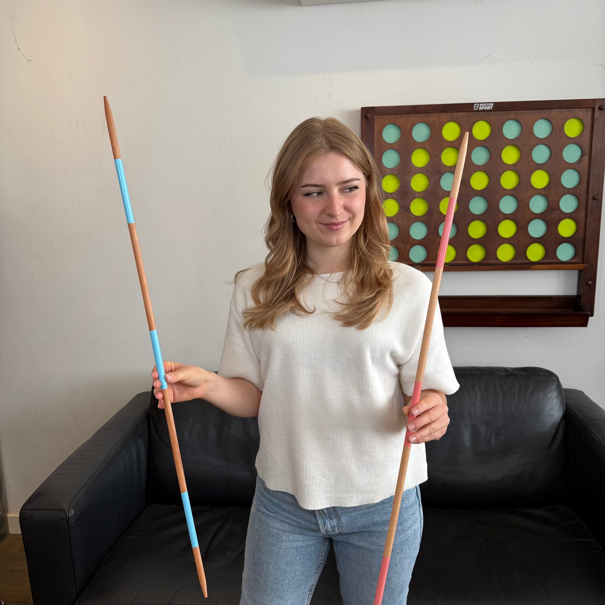 XL Giga Mikado - 90 cm Pick Up Sticks - FSC-Kiefernholz - In Luxustasche