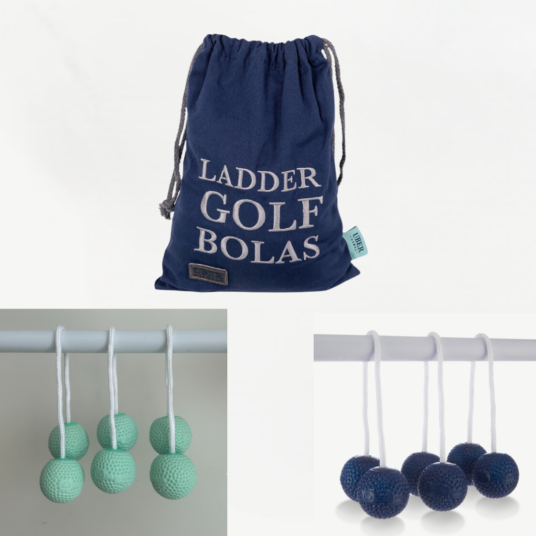 Ladder Golf Bolas – Set of 6 SOFT Bolas (2x3) 2 Spieler - Grün & Blau - Leitergolf Bälle