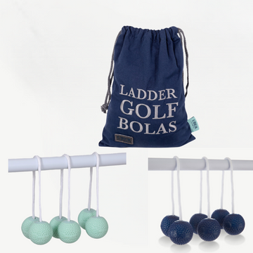 Ladder Golf Bolas – Set of 6 SOFT Bolas (2x3) 2 Spieler - Grün & Blau - Leitergolf Bälle