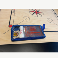 Carrom Zubehör im blauen Etui mit Sichtfenster