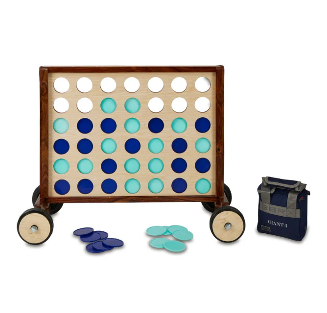 Giga 4 Gewinnt - ECO Eschenholz - 83x63cm - Hartholz Indien - Komplett mit 42 Scheibe