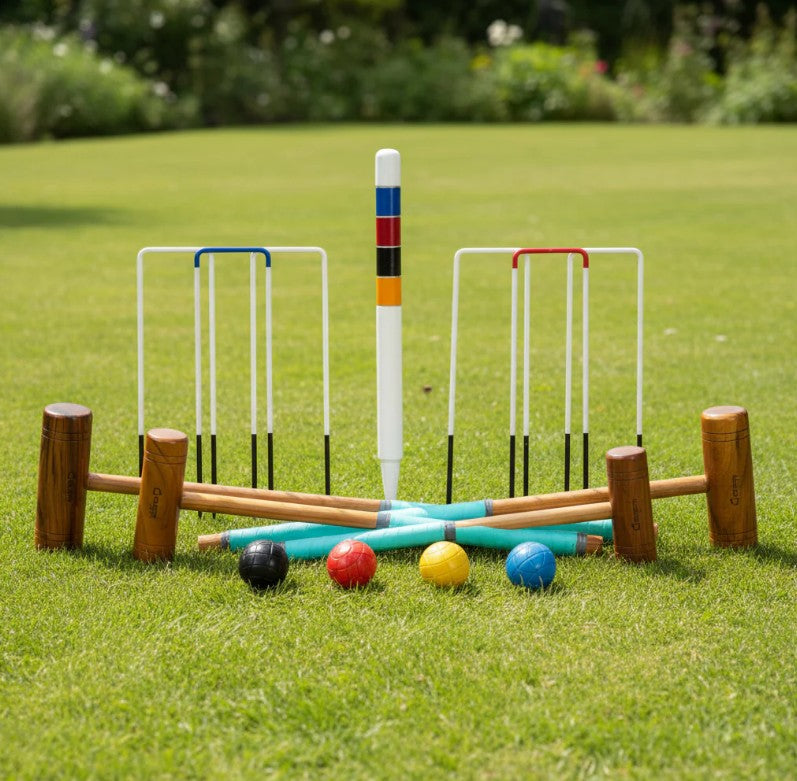 Familienkrocket Set - 4 Spieler - Eco Hartholz - Design in England - in Indien hergestellt