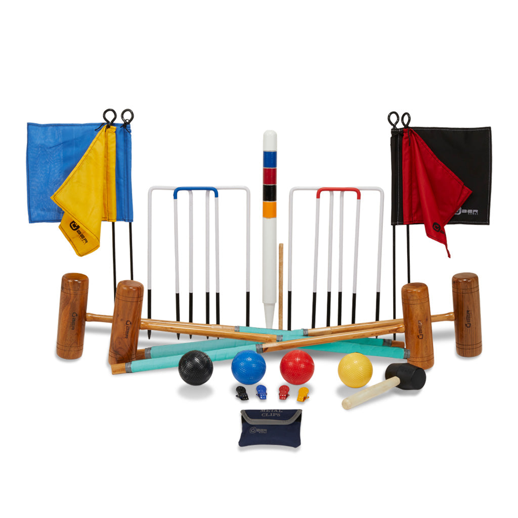 Profi Croquet Set - 4 Spieler - Hartholz - England Design