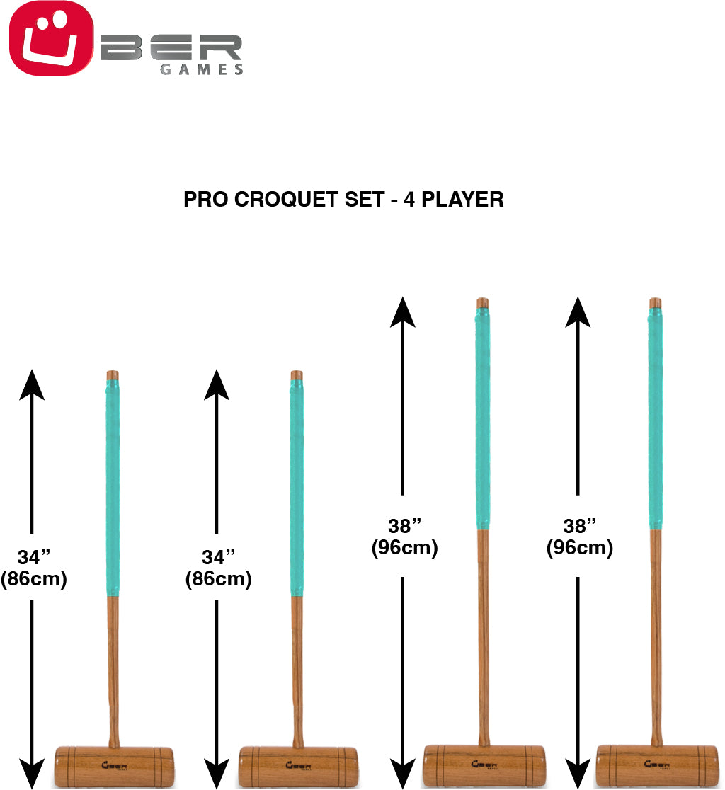 Profi Croquet Set - 4 Spieler - Hartholz - England Design