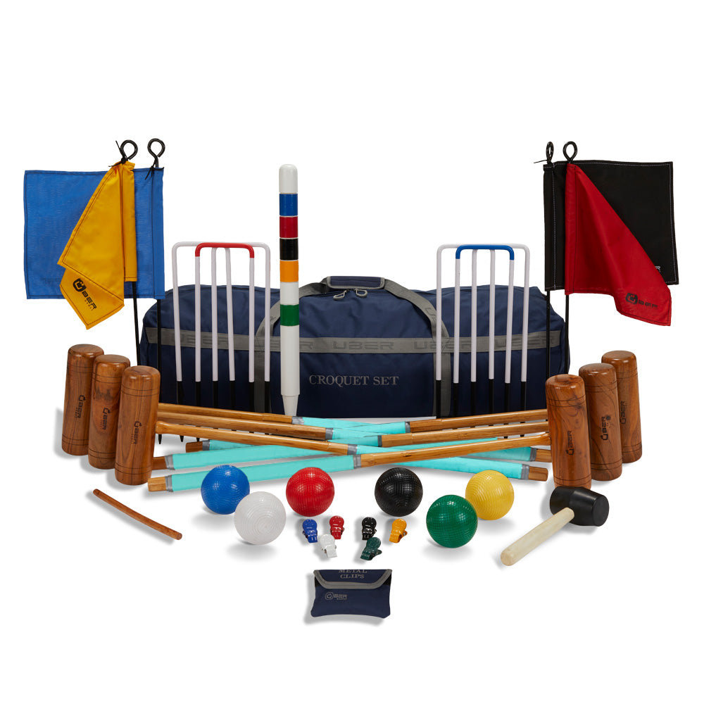 Profi Croquet Set - 6 Spieler - Indien Hartholz - Design in England - Komplett