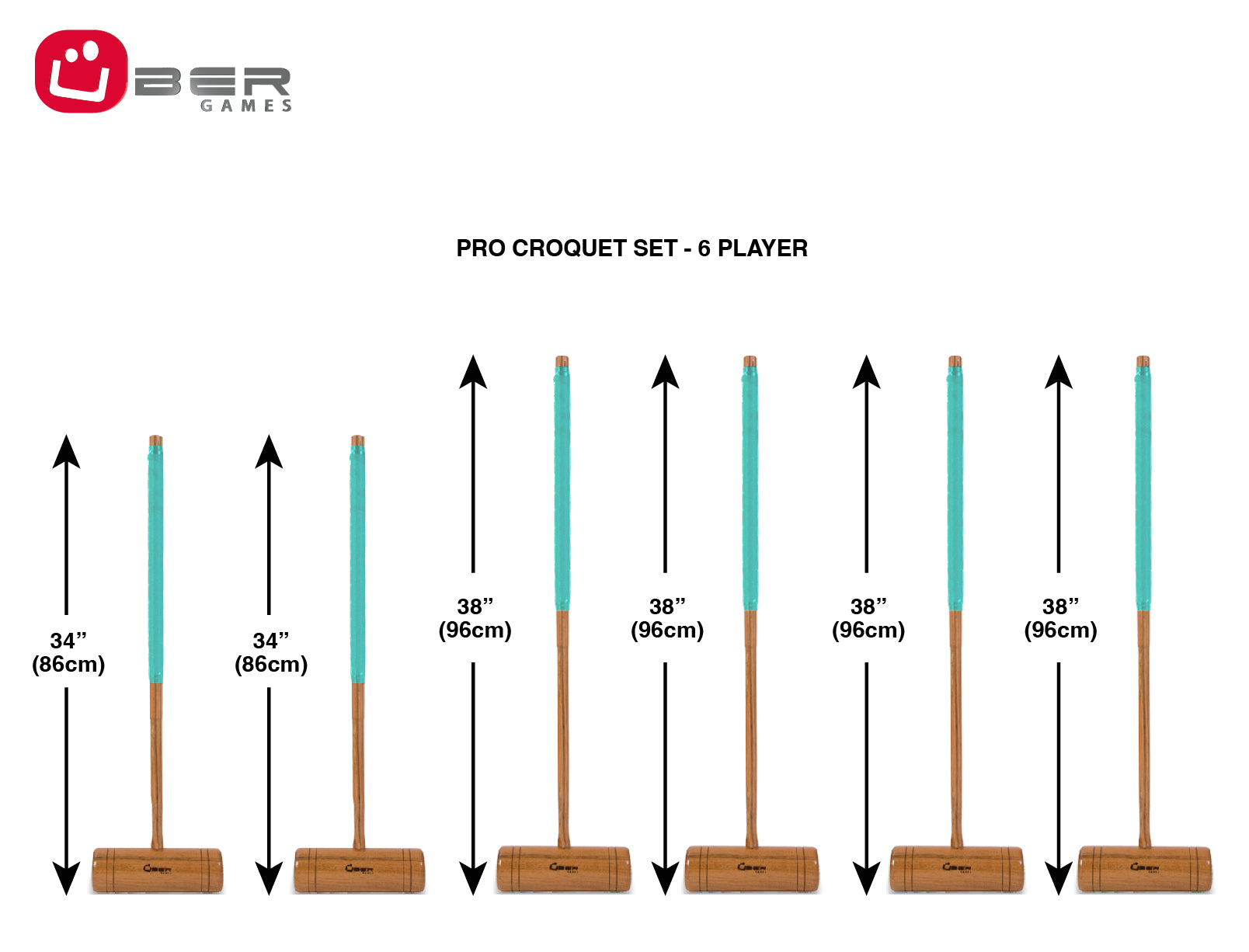 Profi Croquet Set - 6 Spieler - Indien Hartholz - Design in England - Komplett