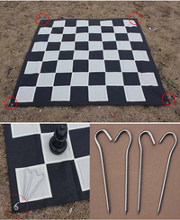 XXXL Großschach-Set - Gartenschach bis 124 cm -4-teilig - UV-geschützt - Schachspiel Outdoor