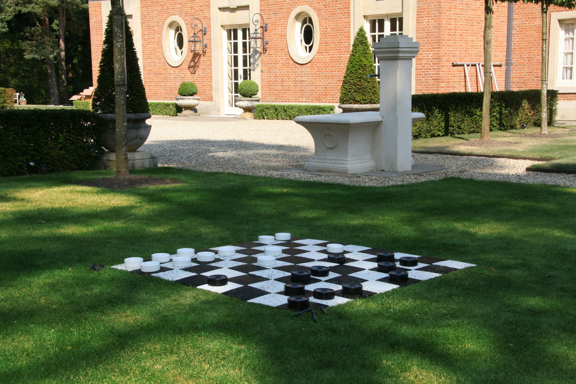 XL Damespiel - 10 cm Durchschnitt Spielsteine - Garten oder Indoor