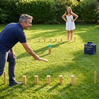 Kubb - Kompaktes Set - ECO Indien Hartholz - inklusive Tasche