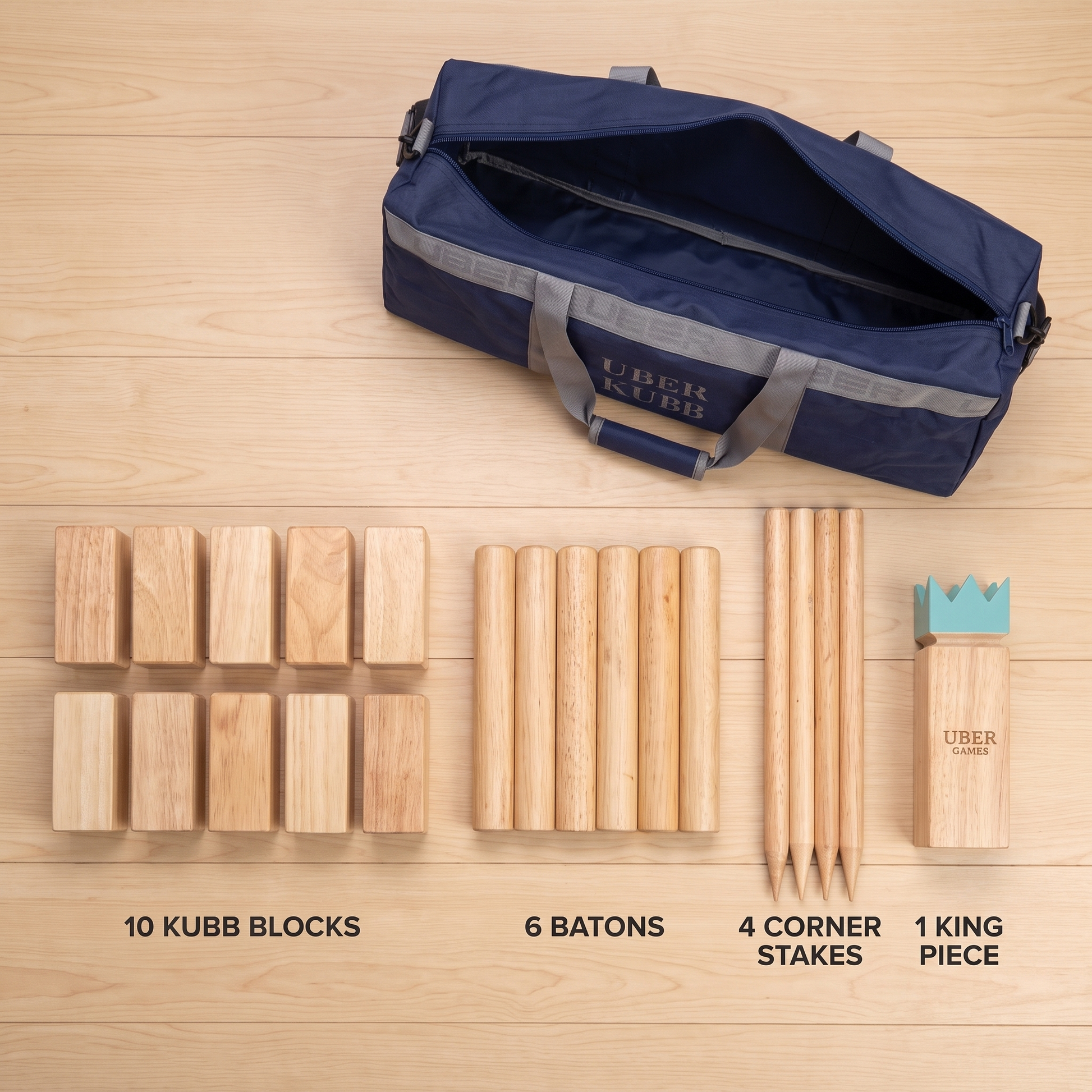 Uber Kubb Set – Unlackiert - Foto 3