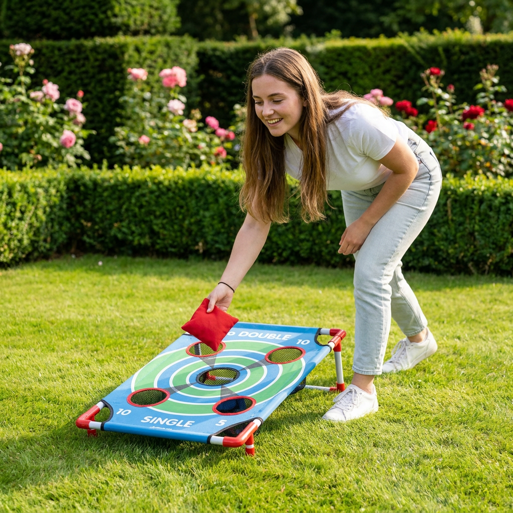 Cornhole 3x Dartspiel - 8 Wurfsäcke - im Deluxe-Tragetasche - Bean Bags 8x8 cm