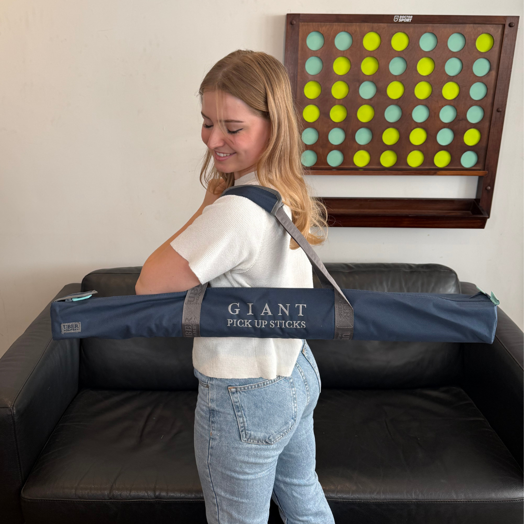 XL Giga Mikado - 90 cm Pick Up Sticks - FSC-Kiefernholz - In Luxustasche