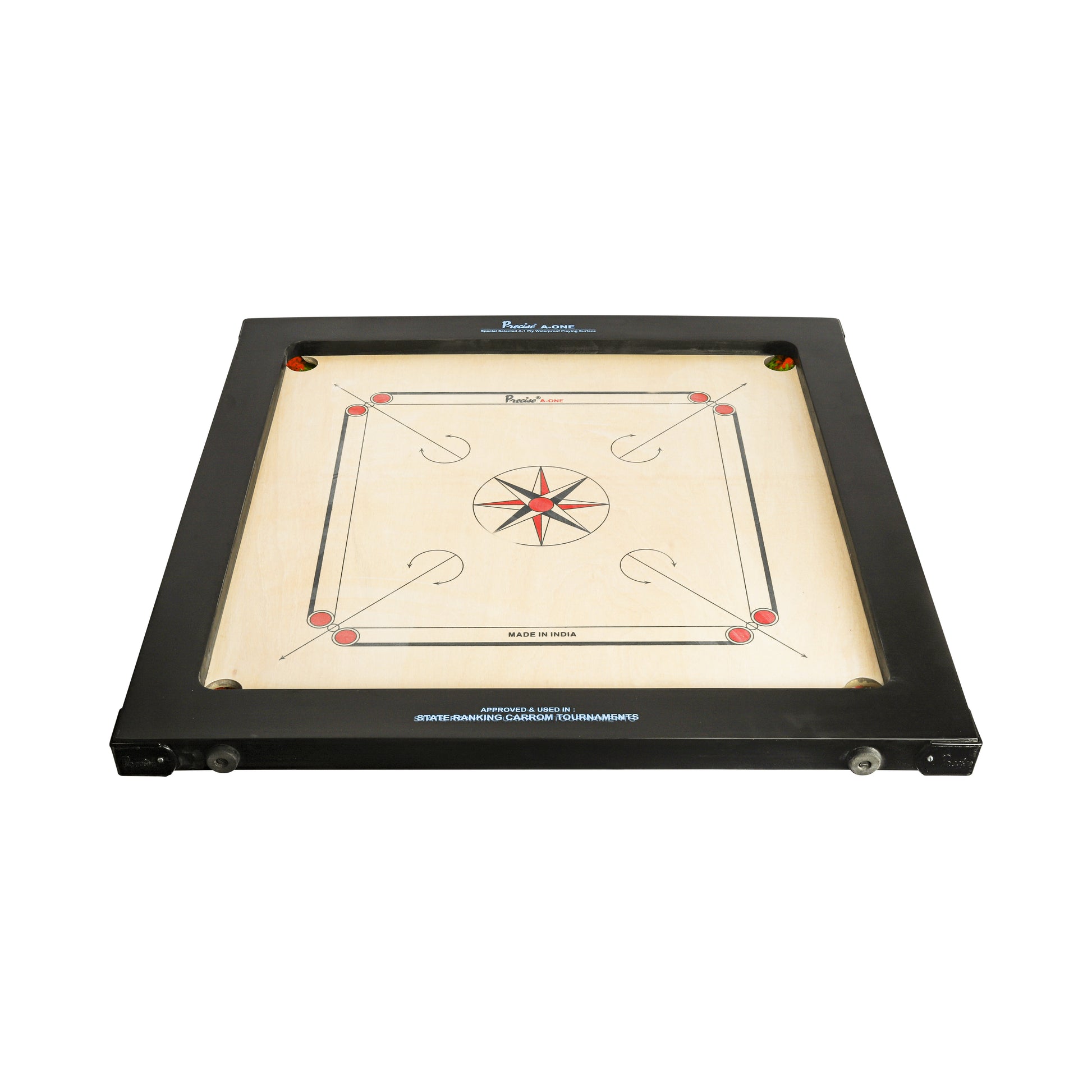 Precise Champion Profi Carrom - Ama-12 mm - 16 kg.  Turnier Brett - Indien - Komplett