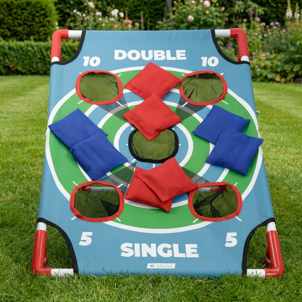 Cornhole 3x Dartspiel - 8 Wurfsäcke - im Deluxe-Tragetasche - Bean Bags 8x8 cm
